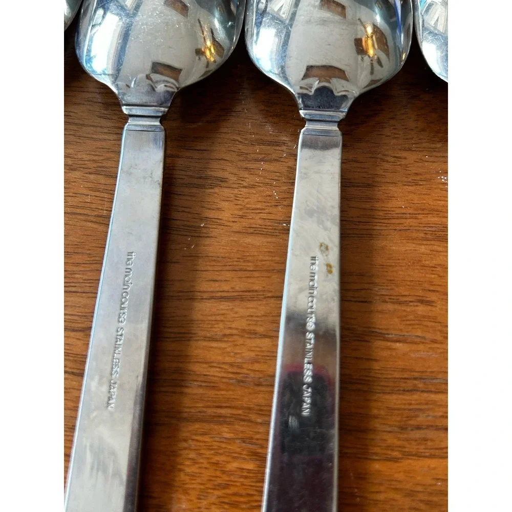 8 Oval Soup Spoons The Main Course MNF1 Glossy Stainless Flatware 7 1/4